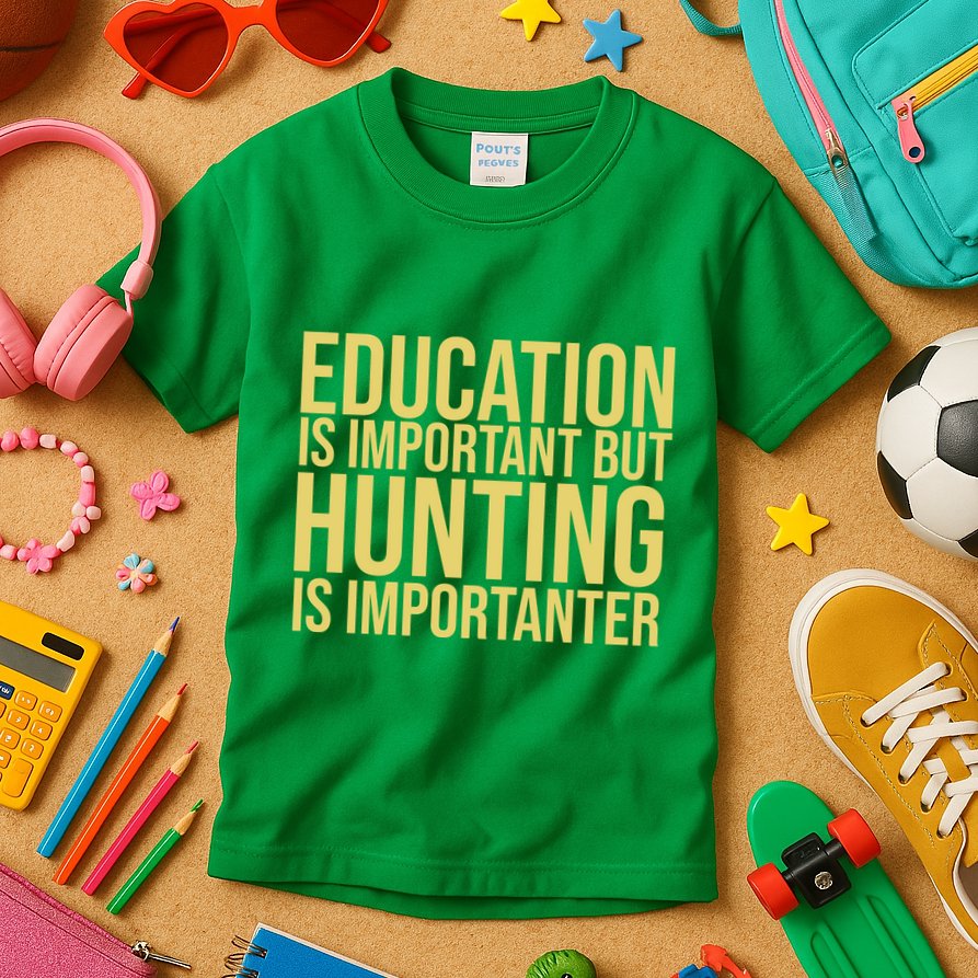 Education Is Important But Hunting Is Importanter Kids T-Shirt