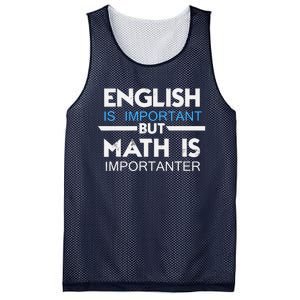 English Is Important But Math Is Importanter Funny Gift Joke Mesh Reversible Basketball Jersey Tank