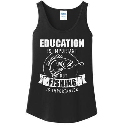 Education Is Important But Fishing Is Importanter Ladies Essential Tank