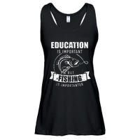 Education Is Important But Fishing Is Importanter Ladies Essential Flowy Tank