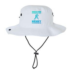 Education Is Important But Hockey Is Importanter Ice Hockey Gift Legacy Cool Fit Booney Bucket Hat