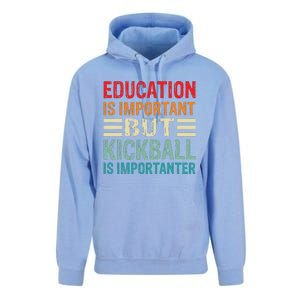 Education Is Important But Kickball Is Importanter Funny Unisex Surf Hoodie