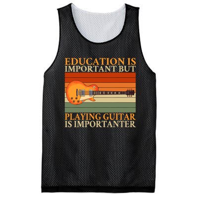 Education Is Important But Playing Guitar Is Importanter Mesh Reversible Basketball Jersey Tank