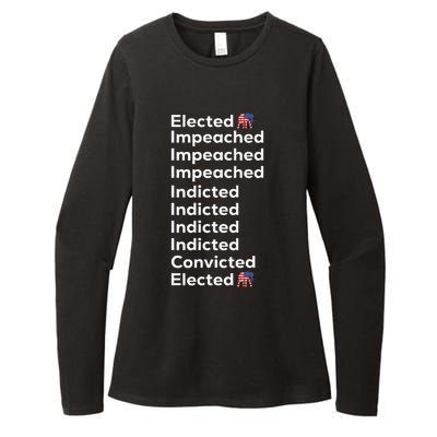 Elected Impeached Indicted Convicted Pro Trump Womens CVC Long Sleeve Shirt