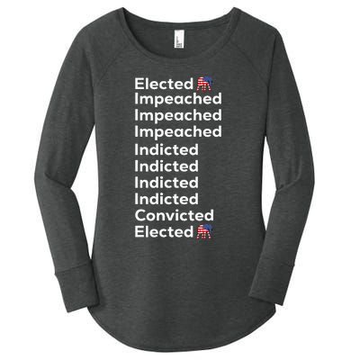 Elected Impeached Indicted Convicted Pro Trump Women's Perfect Tri Tunic Long Sleeve Shirt