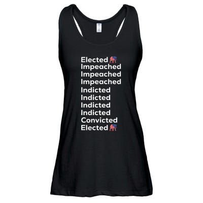 Elected Impeached Indicted Convicted Pro Trump Ladies Essential Flowy Tank