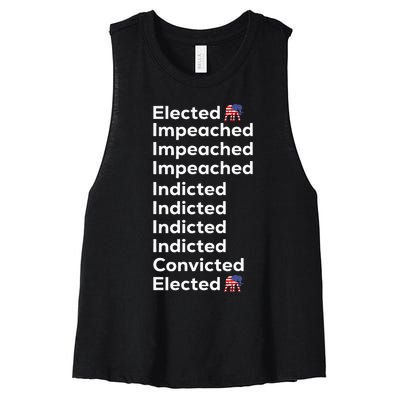 Elected Impeached Indicted Convicted Pro Trump Women's Racerback Cropped Tank