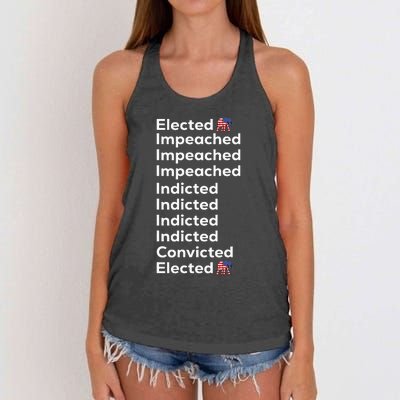 Elected Impeached Indicted Convicted Pro Trump Women's Knotted Racerback Tank