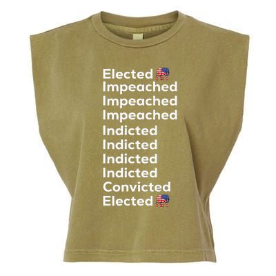 Elected Impeached Indicted Convicted Pro Trump Garment-Dyed Women's Muscle Tee