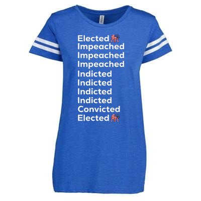 Elected Impeached Indicted Convicted Pro Trump Enza Ladies Jersey Football T-Shirt