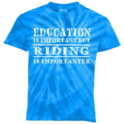 Education Is Important But Horse Riding Importanter Gift Kids Tie-Dye T-Shirt