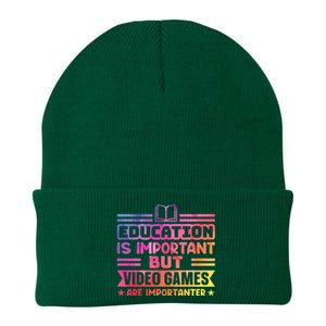 Education Is Important But Video Games Is Importanter Funny Knit Cap Winter Beanie