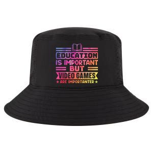 Education Is Important But Video Games Is Importanter Funny Cool Comfort Performance Bucket Hat