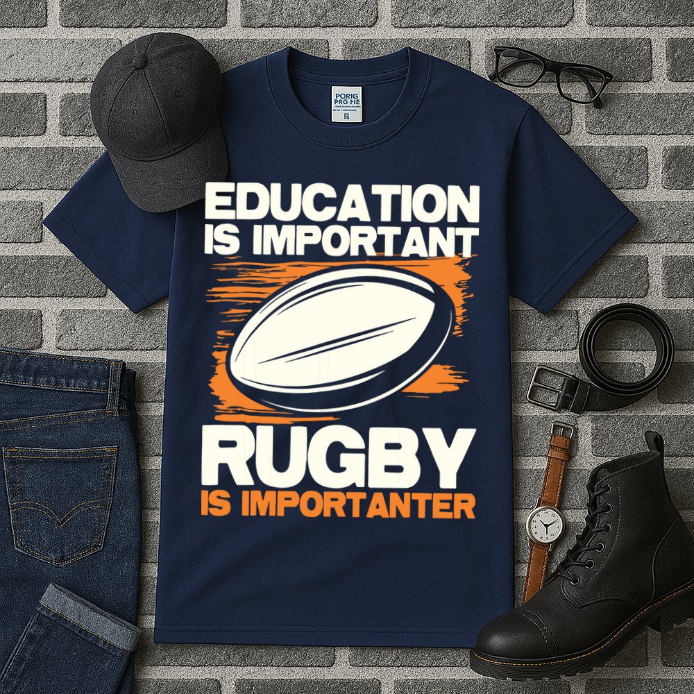 Education Is Important Rugby Is Importanter Sports Lover Tall T-Shirt