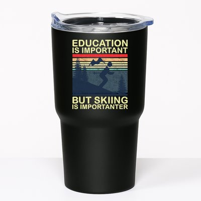 Education Is Important But Skiing Is Importanter Vintage Tumbler