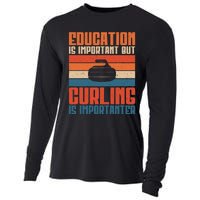 Education Is Important But Curling Is Importanter Curling Cooling Performance Long Sleeve Crew