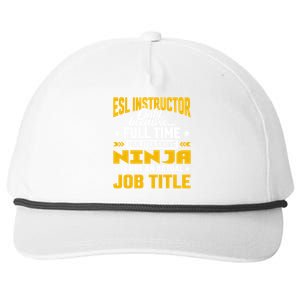 Esl Instructor Job Title Funny Esl Teacher Educator Tutor Great Gift Snapback Five-Panel Rope Hat