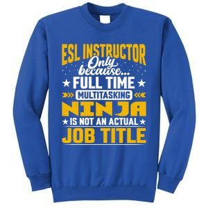 Esl Instructor Job Title Funny Esl Teacher Educator Tutor Great Gift Tall Sweatshirt