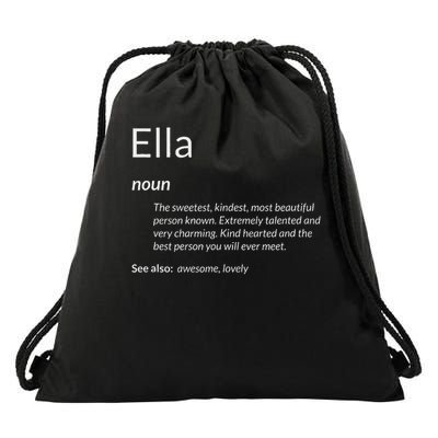 Ella Is Kind Hearted Funny Name Definition Ella Drawstring Bag