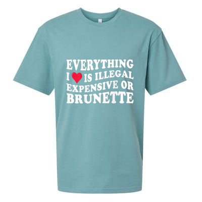 Everything I Love Is Illegal Expensive Or Brunette Sueded Cloud Jersey T-Shirt