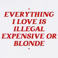 Everything I Love Is Illegal Expensive Or Blonde Cooling Performance Crew T-Shirt