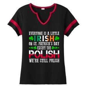 Everyone Is Little Irish On St Patrick's Day Except Polish Gift Ladies Halftime Notch Neck Tee