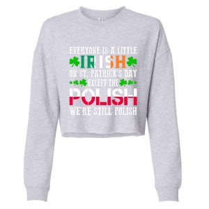 Everyone Is Little Irish On St Patrick's Day Except Polish Gift Cropped Pullover Crew