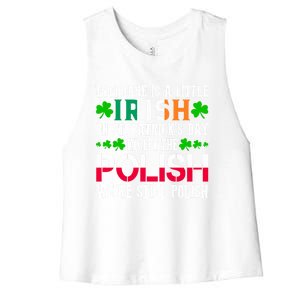 Everyone Is Little Irish On St Patrick's Day Except Polish Gift Women's Racerback Cropped Tank