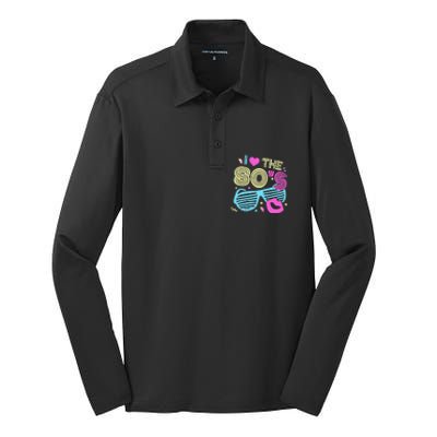 Eighties I Love The 80's 1980's Birthday Women Gift Silk Touch Performance Long Sleeve Polo