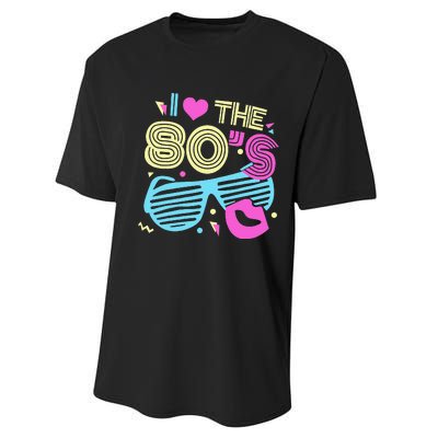 Eighties I Love The 80's 1980's Birthday Women Gift Performance Sprint T-Shirt