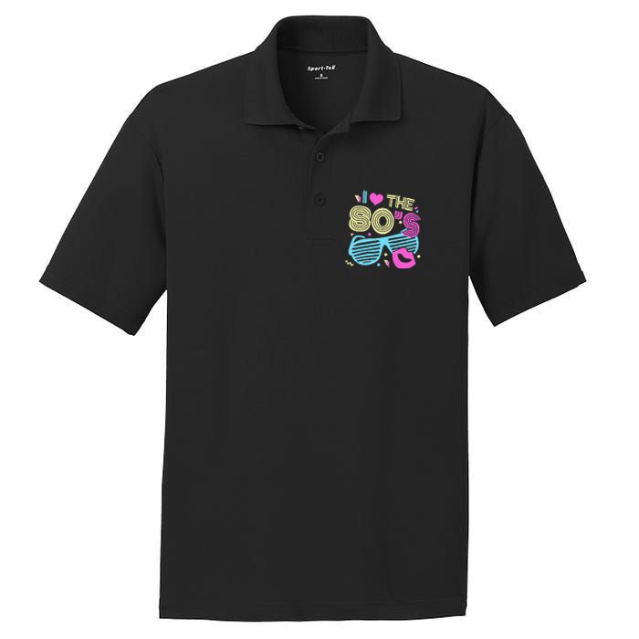 Eighties I Love The 80's 1980's Birthday Women Gift PosiCharge RacerMesh Polo