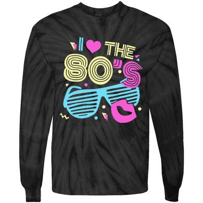 Eighties I Love The 80's 1980's Birthday Women Gift Tie-Dye Long Sleeve Shirt