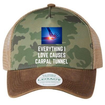 Everything I Love Causes Carpal Tunnel Legacy Tie Dye Trucker Hat