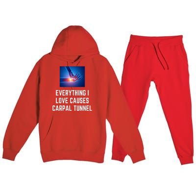 Everything I Love Causes Carpal Tunnel Premium Hooded Sweatsuit Set