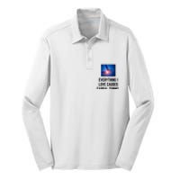 Everything I Love Causes Carpal Tunnel Silk Touch Performance Long Sleeve Polo