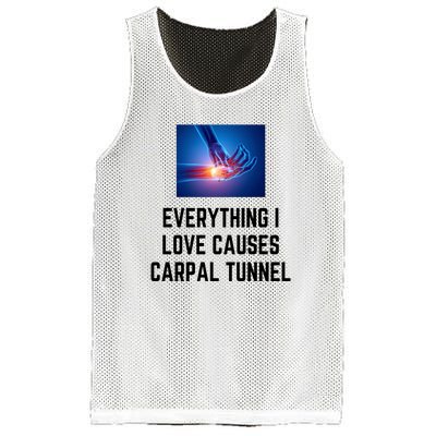 Everything I Love Causes Carpal Tunnel Mesh Reversible Basketball Jersey Tank