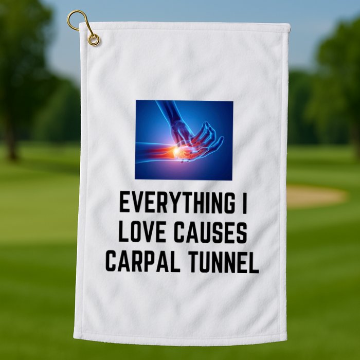 Everything I Love Causes Carpal Tunnel Golf Towel