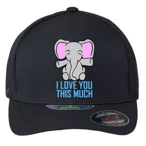 Elephant I Love You This Much Valentine's Day Cute Animal Gift Flexfit Unipanel Trucker Cap