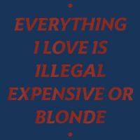 Everything I Love Is Illegal Expensive Or Blonde Infant Baby Jersey Bodysuit