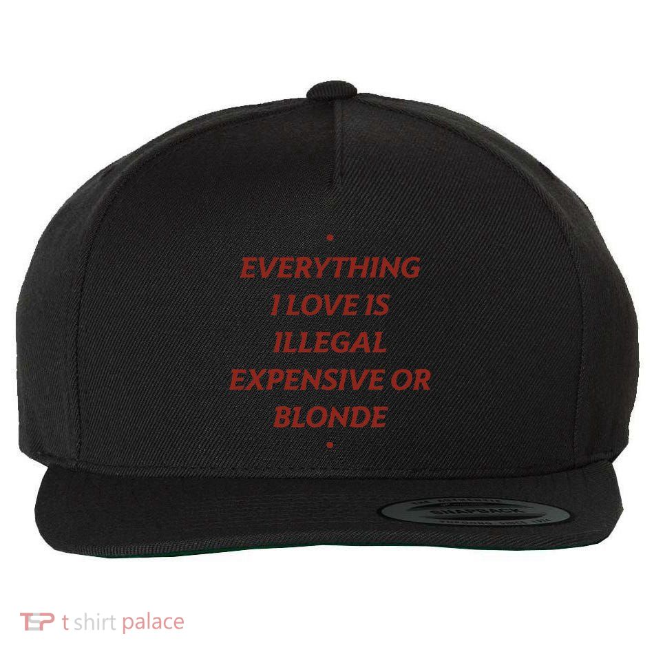 Everything I Love Is Illegal Expensive Or Blonde Wool Snapback Cap