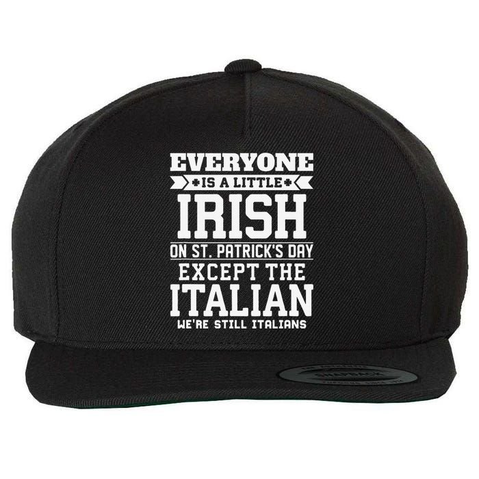 Everyone Is Little Irish On St Patricks Day Except Italian Wool Snapback Cap