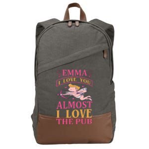 Emma I Love You Almost I Love The Pub Cotton Canvas Backpack