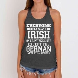 Everyone Is Little Irish On St Patricks Day German Women's Knotted Racerback Tank