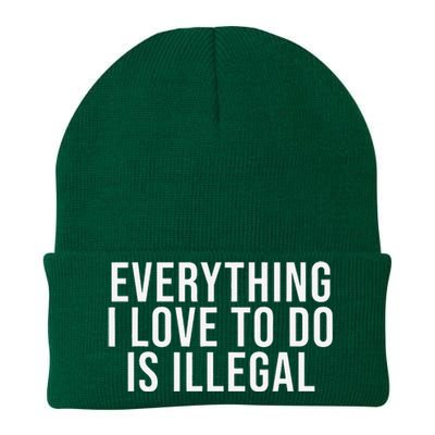 Everything I Love To Do Is Illegal Knit Cap Winter Beanie