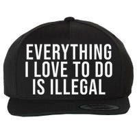 Everything I Love To Do Is Illegal Wool Snapback Cap