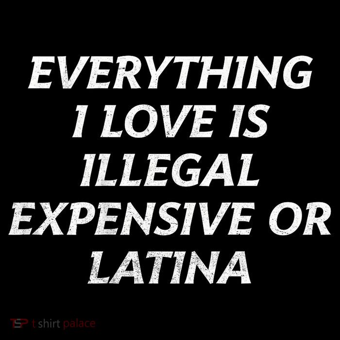 Everything I Love Is Illegal Expensive Or Latina Tall T-Shirt