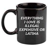 Everything I Love Is Illegal Expensive Or Latina 11oz C Handle Ceramic Mug