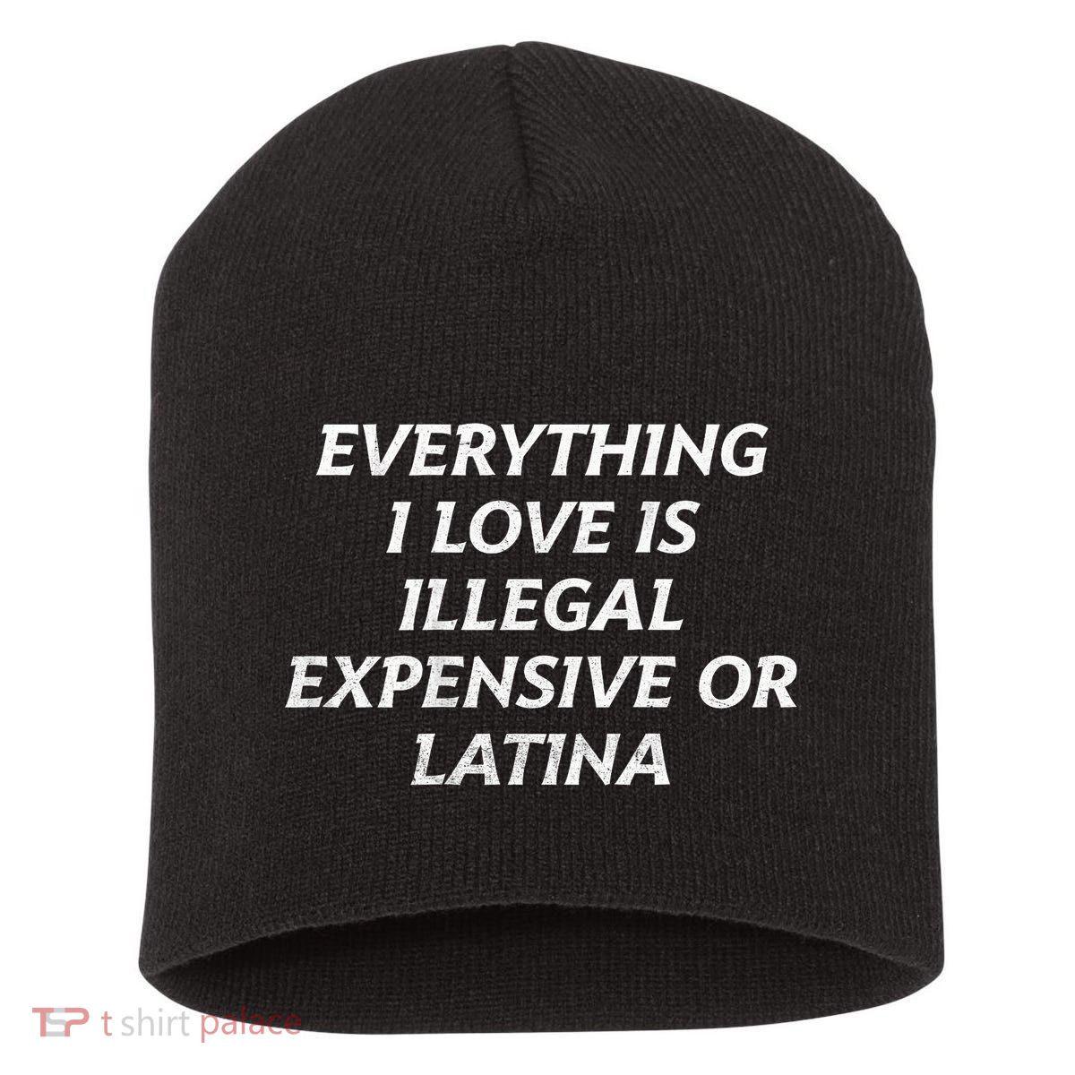 Everything I Love Is Illegal Expensive Or Latina Short Acrylic Beanie