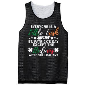 Everyone Is Little Irish On Patrick Day Except Italians Mesh Reversible Basketball Jersey Tank