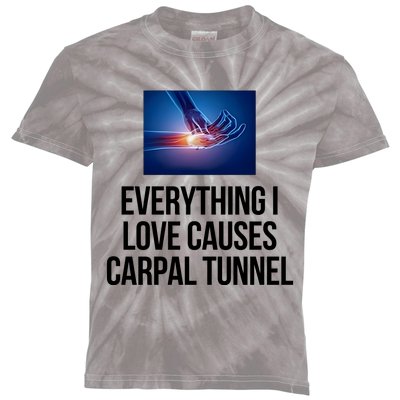 Everything I Love Causes Carpal Tunnel Kids Tie-Dye T-Shirt